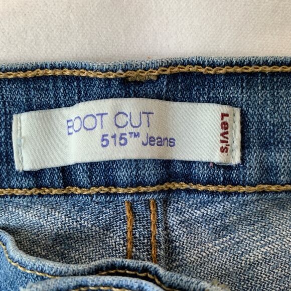 Levis 515 bootcut blue jeans medium wash light stretch size 12 Long - Picture 5 of 13